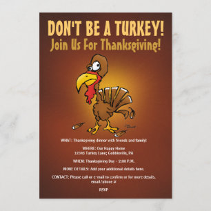 Ne soyez pas une invitation drôle de thanksgiving