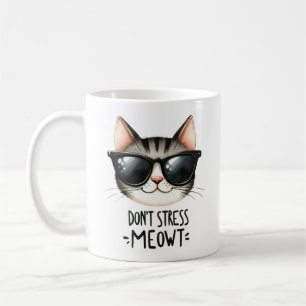 Ne stressez pas Meowt, Drôle Pun de chat Mug