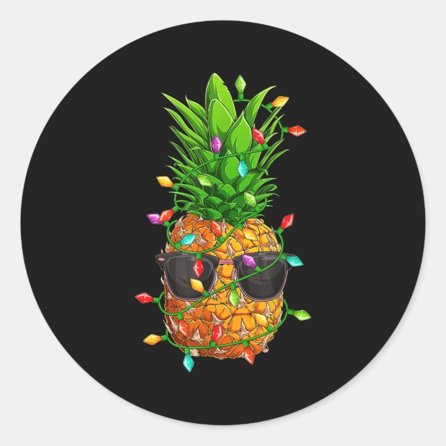 Ne Sungles Lights July Trocal Christmas Hawaiian  Runder Aufkleber (Vorderseite)