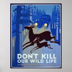 Ne tuez pas notre affiche de la vie sauvage