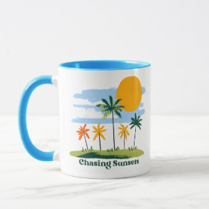 ne Vintage Tropische Palmen Zweifarbig Tasse