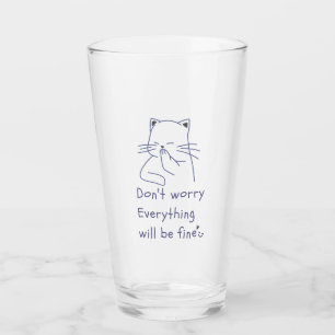 Ne vous inquiétez pas Coupe en verre de chat souri