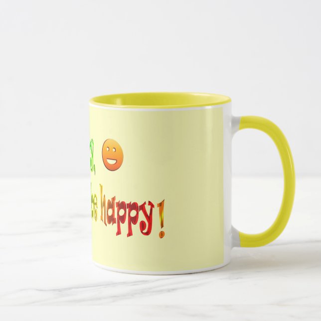 Ne vous inquiétez pas, soyez heureux ! Mug (Droite)