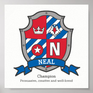 Neal nom de garçon signifiant affiche de bouclier