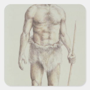 Neandertaler Quadratischer Aufkleber