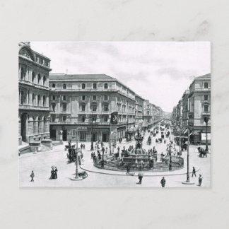 Neapel, 1908, Stadtzentrum und Kreisverkehr Postkarte