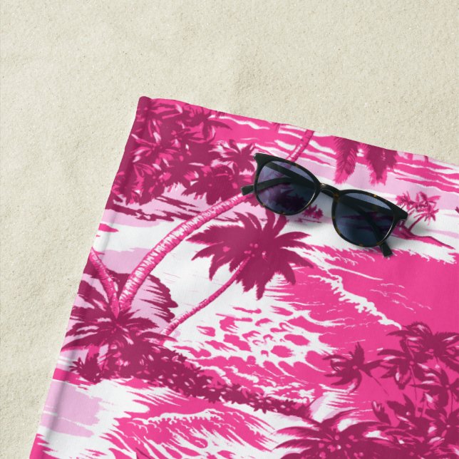 Neapel Bay Hawaiian Island Landschaftlich - Rosa Strandtuch (Beispiel)