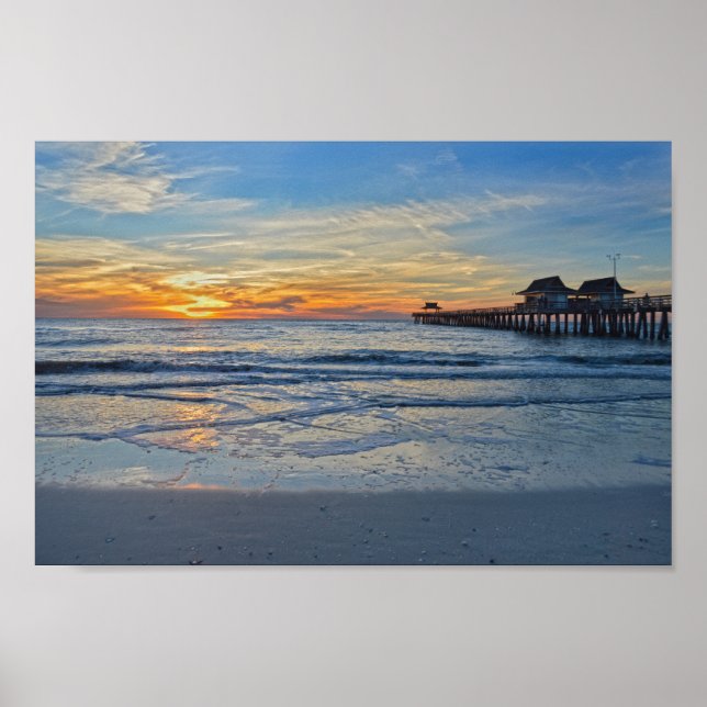 Neapel Beach, Florida, Pier bei Sunset Poster (Vorne)