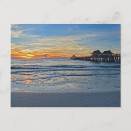 Neapel Beach Pier, Florida, bei Sunset Postkarte