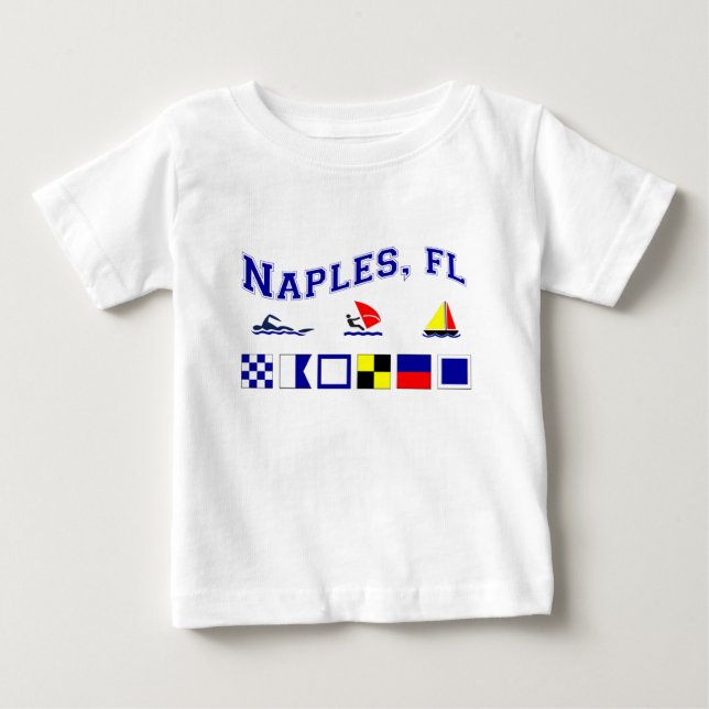 Neapel, FL mit Seeflaggen Baby T-shirt (Vorderseite)