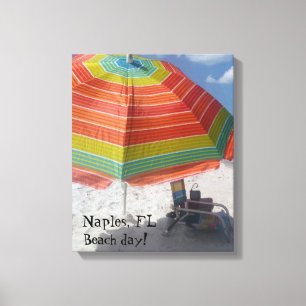 Neapel, FL-Strandtagbuntes Strand-Bild Leinwanddruck