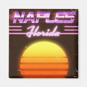 Neapel Florida 1980er Reiseplakat Magnet