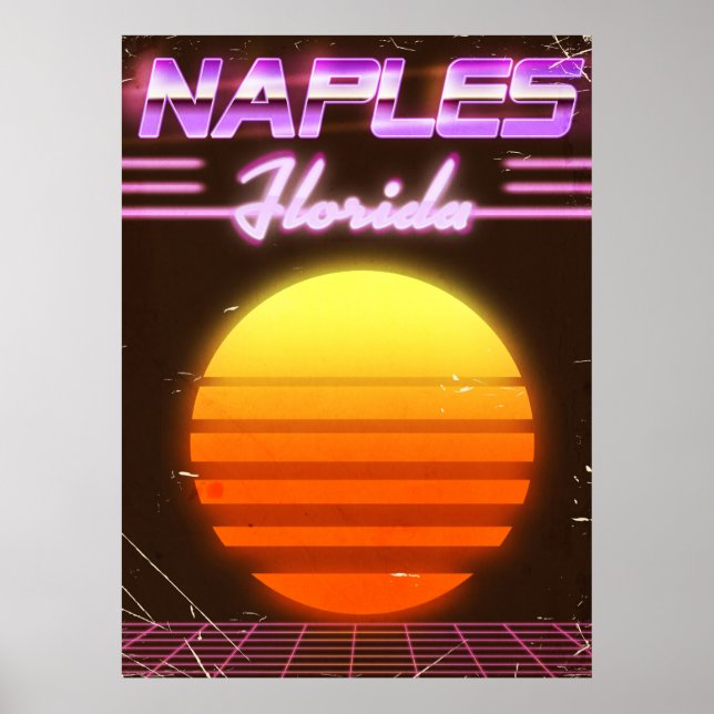 Neapel Florida 1980er Reiseplakat Poster (Vorne)