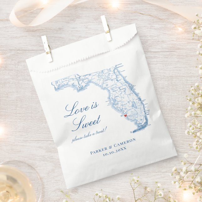 Neapel Florida Elegante Karte Hochzeit Geschenktütchen (Ausgeschnitten)