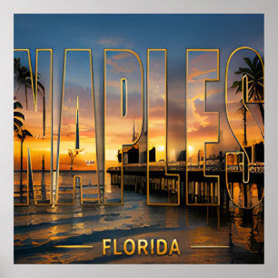 Neapel Florida Golfküste Reise Urlaubserinnerungen Poster