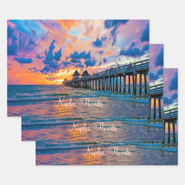 Neapel, Florida landschaftliche Postkarte Geschenkpapier Set (Set)
