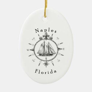 Neapel Florida Nautical Segelkompass Segelboot Keramik Ornament