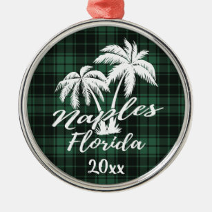 Neapel Florida Palm Tree Green Kariert Ornament Aus Metall