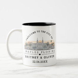 Neapel Florida Skyline – Individuelles Hochzeitsge Zweifarbige Tasse