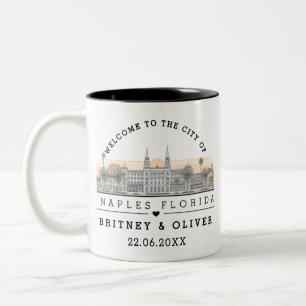 Neapel Florida Skyline – Individuelles Hochzeitsge Zweifarbige Tasse