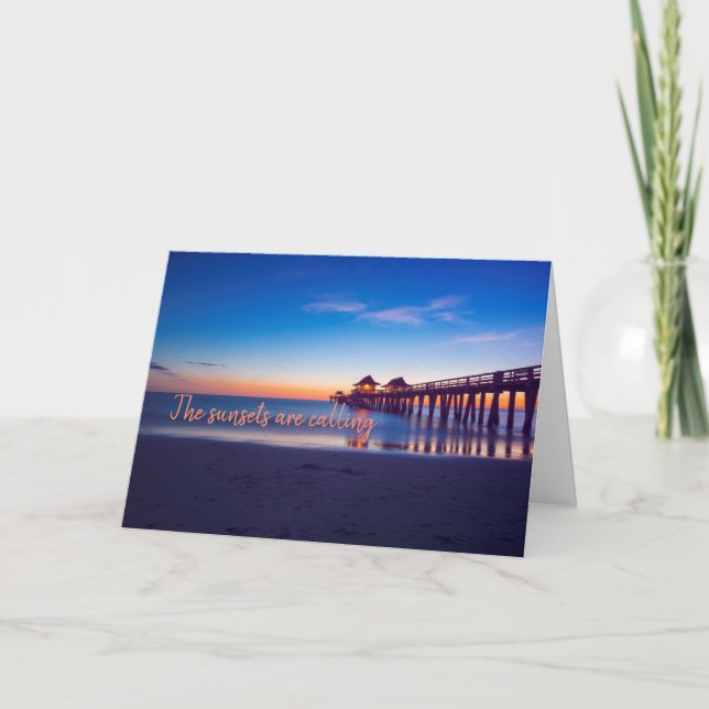 Neapel, Florida Sunset by Neapel Pier Blank Karte (Vorderseite)
