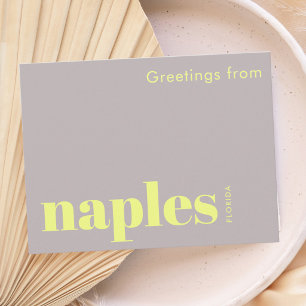 Neapel Florida typografisch gelb Postkarte