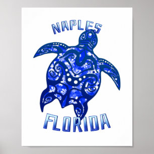 Neapel Florida Vacation Tribal Turtle Poster