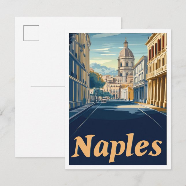 Neapel Italien Art Vintage Postkarte (Vorne/Hinten)