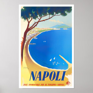 Neapel Italien Jahrgang Reise Poster