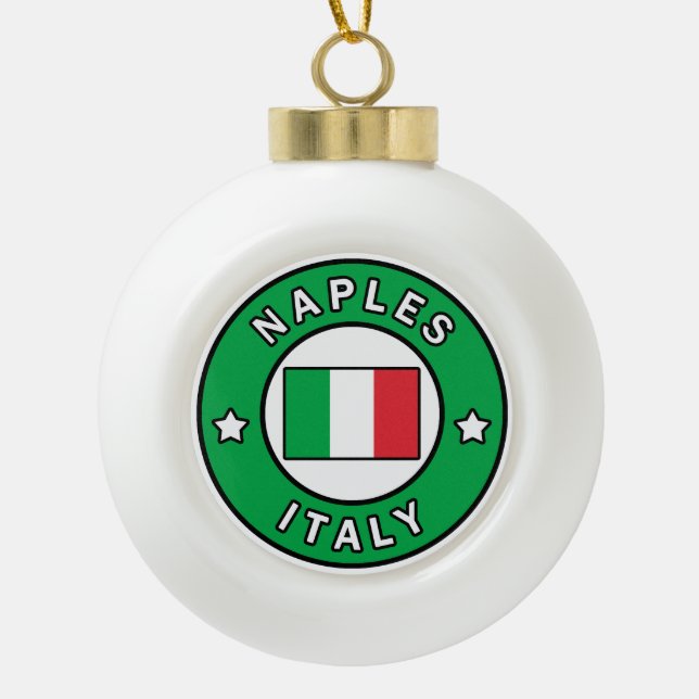 Neapel Italien Keramik Kugel-Ornament (Vorderseite)