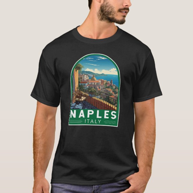Neapel Italien Reisen Kunst Vintag T-Shirt (Vorderseite)