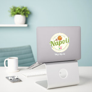 Neapel Italien Retro Vesuv und Pizza Vintag Aufkleber