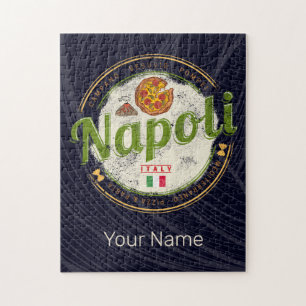Neapel Italien Retro Vesuv und Pizza Vintage
