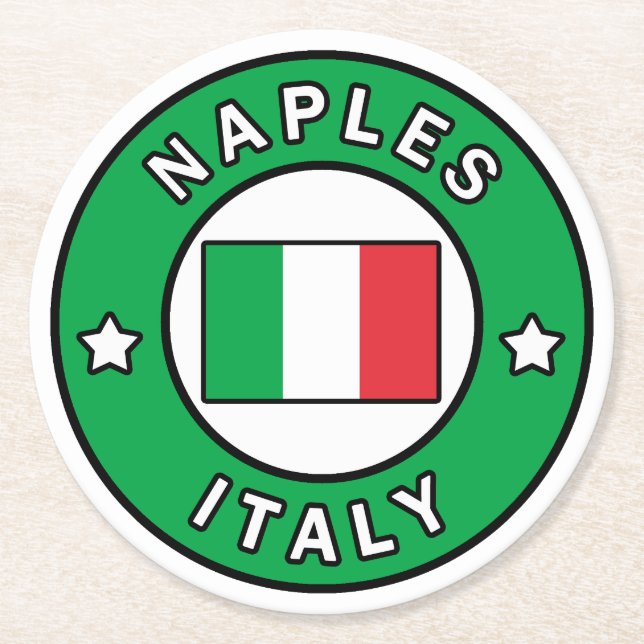 Neapel Italien Runder Pappuntersetzer (Vorderseite)