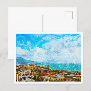 Neapel Italien Schöne Ölmalerei Landschaft Postkarte