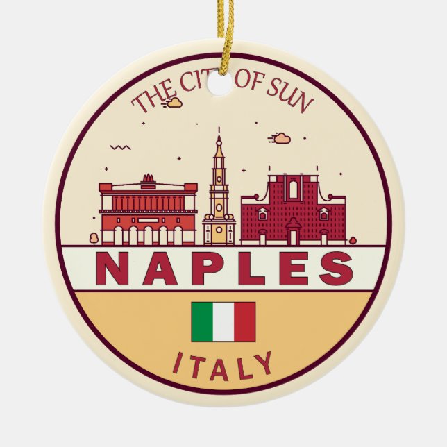 Neapel Italien Skyline Emblem Keramik Ornament (Vorne)