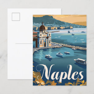 Neapel Italien Vintag Retro Reisevorführung Postkarte