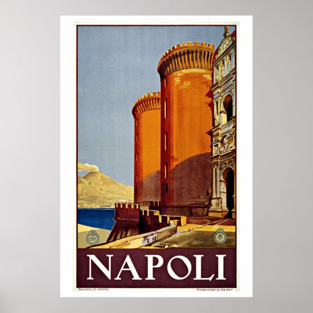 Neapel Italien Vintage Reisen Poster (Vorne)