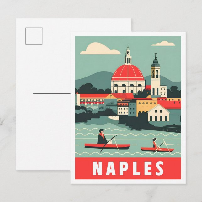 Neapel Neapel Italien Vintage Reise Postkarte (Vorne/Hinten)