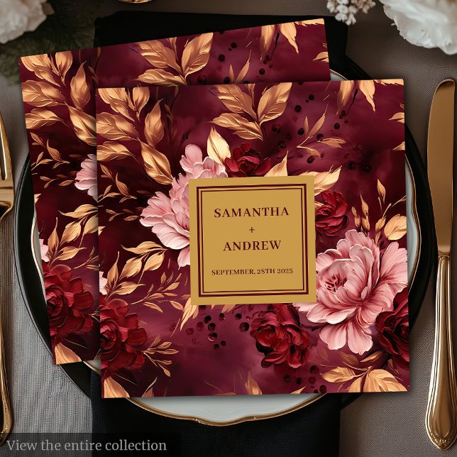 Neapel - Neapel Serviette (Modern Burgundy Blush Gold Wedding Paper Napkins)