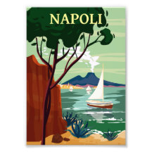 Neapel Retro Travel Poster Italia