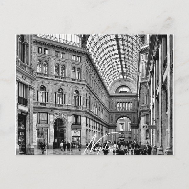 Neapel Schwarz und Weiß Postkarte (Vorderseite)