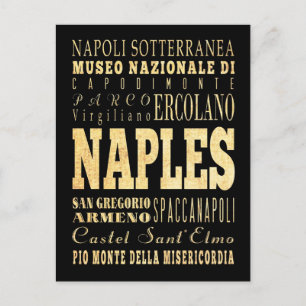 Neapel Stadt Italien Typografie Kunst Postkarte