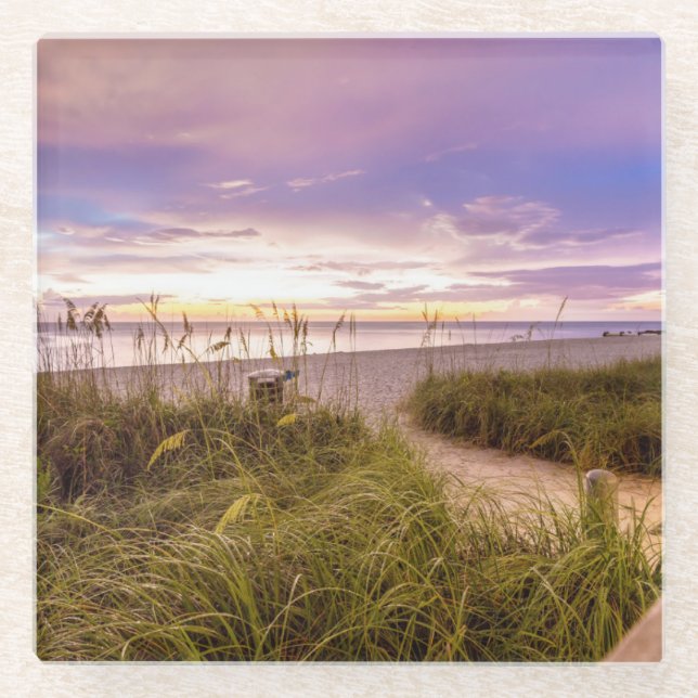 Neapel-Strand Florida Glasuntersetzer (Vorderseite)