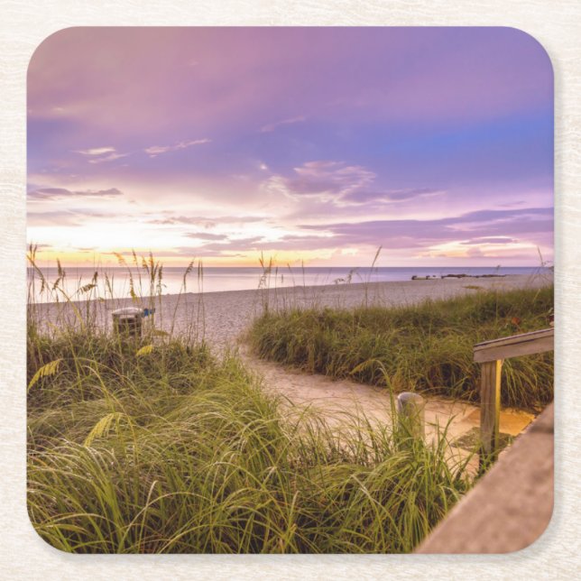 Neapel-Strand-Ufer und ruhiger Ozean | Florida Rechteckiger Pappuntersetzer (Vorderseite)