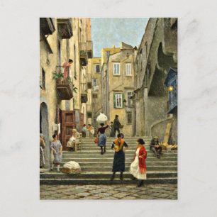 Neapel Street Scene - Paul G. Fischer-Malerei, Postkarte