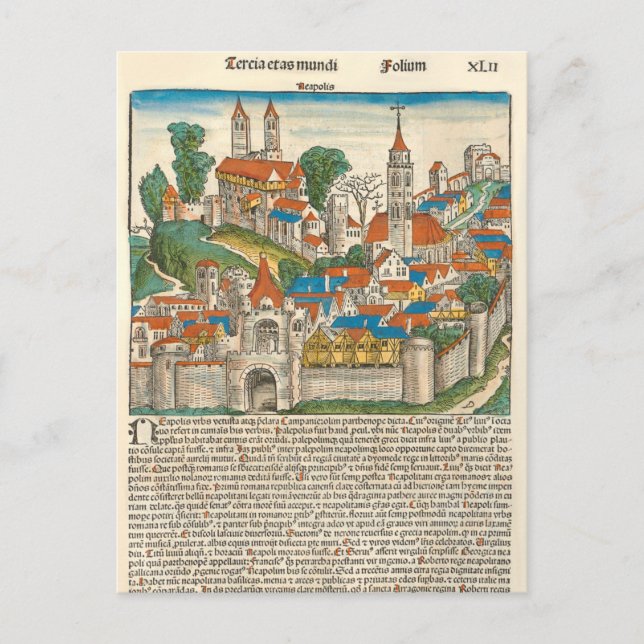 Neapolis Neapel Italien Mittelalterliches Manuskri Postkarte (Vorderseite)