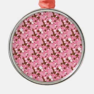 Neapolitan Dots 02 Pink Dark-PREM RUNDE ORNAMENT Aus Metall