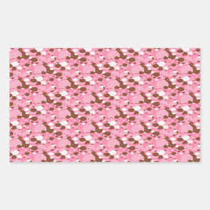 Neapolitan Dots 02 Rosa DunkelRECTANGULAR STICKERS