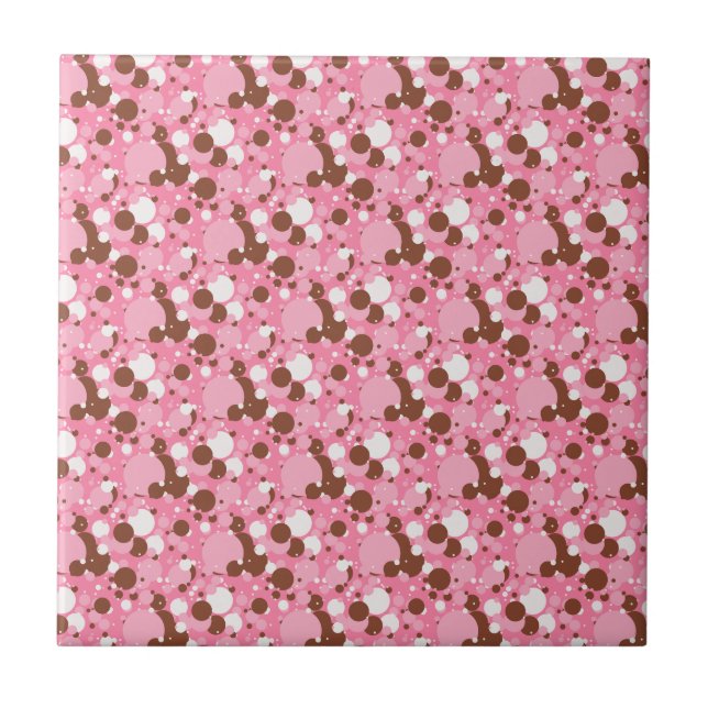 Neapolitan Dots 02 Rosa, dunkle KERAMIK TILE Fliese (Vorderseite)